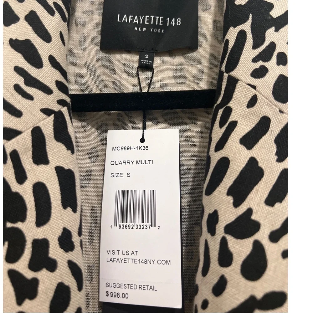 Lafayette 148 New York Leopard Printed Trench Coat - Picture 3 of 5